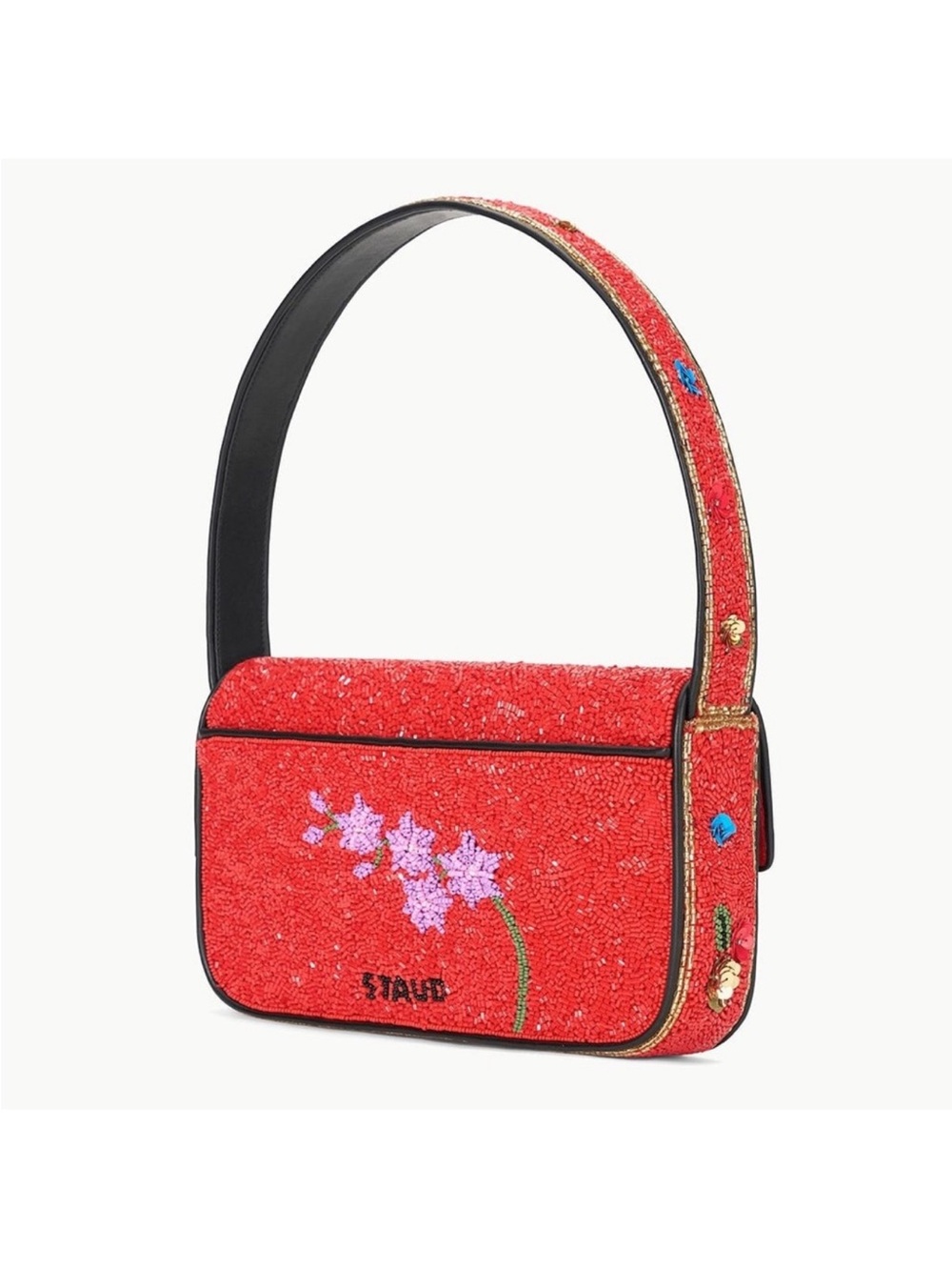 STAUD Tommy Beaded Shoulder Bag Year of the Snake Red NWT - Picture 9 of 11